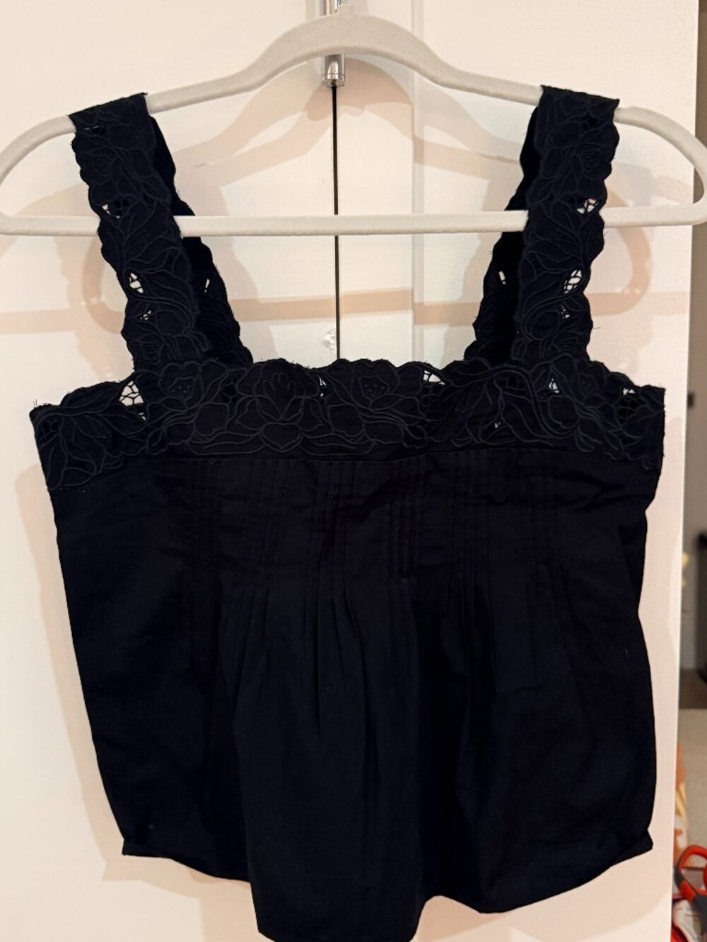 J.Crew Black Cutout Floral Lace Top